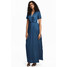 H&M Długa sukienka z satyny 0524298002 Ciemnoniebieski