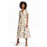 H&M Kopertowa sukienka we wzory 0538845002 Jasnożółty/Kwiaty