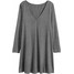 H&M Dżersejowa sukienka 0563635003 Szary melanż