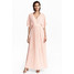 H&M Długa sukienka z szyfonu 0508709002 Pudroworóżowy