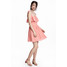 H&M Sukienka z koronkowym detalem 0506164001 Koraloworóżowy