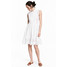 H&M Bawełniana sukienka z haftem 0509632001 Biały