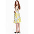 H&M Suknia z jedwabnego szyfonu 0486701001 Żółty/Kwiaty