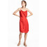 H&M Drapowana sukienka z satyny 0542437001 Jaskrawoczerwony