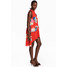 H&M Wzorzysta sukienka z falbaną 0573096001 Czerwony/Kwiaty