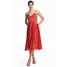 H&M Koronkowa sukienka 0569889002 Czerwony