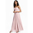 H&M Długa sukienka z szyfonu 0524297001 Pudroworóżowy