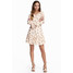 H&M Wzorzysta sukienka 0471432001 Biały/Kwiaty