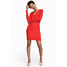 H&M Dżersejowa sukienka w serek 0561570001 Czerwony