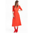H&M Sukienka z marszczeniem 0563193001 Neonowopomarańczowy