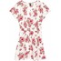 H&M Sukienka z dekoltem w serek 0529966003 Biały/Kwiaty