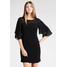 Wallis FLUTE SLEEVE SHEER NECK DRESS Sukienka z dżerseju black WL521C0C9
