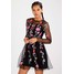 New Look FLORAL MESH Sukienka letnia black NL021C0M8