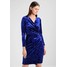 Wallis VELVET WRAP DRESS Sukienka etui blue WL521C0CX