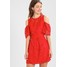 Miss Selfridge FLIPPY COLD SHOULDER DRESS Sukienka koktajlowa red MF921C0IX