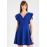 WAL G. PLUNGE NECKLINE WITH FLUTTER SLEEVES DRESS Sukienka koktajlowa cobalt blue WG021C060