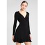 New Look PLAIN LACE TRIM SKATER Sukienka z dżerseju black NL021C0QB