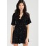 New Look PRINT TIE FRONT SKATER Sukienka z dżerseju black NL021C0QA