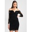 Missguided BARDOT PLUNGE V-NECK MINI DRESS Sukienka koktajlowa black M0Q21C0PF