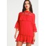 Missguided FRILL NECK EMBROIDERED SHIFT DRESS Sukienka letnia red M0Q21C0OU