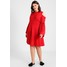 Lost Ink Plus SKATER DRESS WITH FRILL SLEEVE Sukienka z dżerseju red LOA21C03H