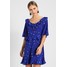 Fashion Union Petite FLORAL PRINT SKATER DRESS WITH SCOOP NECK Sukienka letnia electric blue FAE21C01O