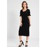 Fashion Union Petite DRESS WITH BUTTON THROUGH Sukienka z dżerseju black FAE21C01M