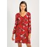 Dorothy Perkins RED FLORAL TEA DRESS Sukienka z dżerseju red DP521C1DA