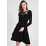 Dorothy Perkins Tall PUFF PRINT PLAIN SWING DRESS Sukienka z dżerseju black DOA21C032