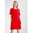 Benetton TEXTURED SHIFT DRESS Sukienka letnia red 4BE21C084
