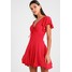 Missguided POLKA DOT FRILL DETAIL TEA DRESS Sukienka letnia red M0Q21C0P6