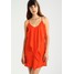 Missguided STRAPPY RUFFLE FRONT SHIFT Sukienka letnia orange M0Q21C0K9