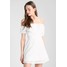 Missguided BRODERIE ANGLAISE BARDOT MINI DRESS Sukienka letnia white M0Q21C0RY