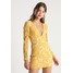 Missguided PLUNGE NECK DRESS Sukienka letnia mustard M0Q21C0XL