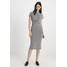 AllSaints PALOMA LONG STRIPE DRESS Sukienka dzianinowa charcoal grey A0Q21C03V