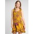 Sisley DROP WAIST FLORAL PRINT DRESS Sukienka letnia mustard 7SI21C07D