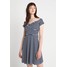 Dorothy Perkins STRIPE BOW FIT AND FLARE Sukienka z dżerseju dark blue/white DP521C1JR