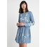 Dorothy Perkins EMBROIDERED DROP WAIST DRESS Sukienka jeansowa light blue DP521C1M4