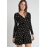 Miss Selfridge FLORAL TWIST FRONT TEA DRESS Sukienka z dżerseju black MF921C0ML