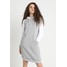 Urban Classics LADIES CONTRAST COLLEGE HOODED DRESS Sukienka letnia grey/white UR621C00O