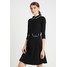 Dorothy Perkins PIPED COLLAR BUTTON DETAIL FIT AND FLARE Sukienka z dżerseju black DP521C1RN