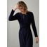 Massimo Dutti STRICKKLEID MIT SCHLEIFE Sukienka letnia Dark Blue M3I21C047