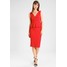 WAL G. RUFFLE WAIST MIDI DRESS Sukienka z dżerseju red WG021C052