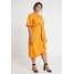 Missguided Plus KNOT FRONT DRESS Sukienka letnia gold yellow M0U21C072