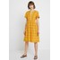 Madewell SCALLOP YOKE TIERED EYELET Sukienka letnia mustard yellow M3J21C017