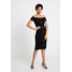 Dorothy Perkins BUTTON THROUGH BARDOT DRESS Sukienka z dżerseju black DP521C1YZ
