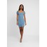 Missguided POPPER DETAIL BARDOT BODYCON DRESS Sukienka letnia blue M0Q21C1A0