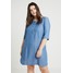 Zizzi 3/4 SLEEVE DRESS Sukienka jeansowa light blue denim Z1721C05Z