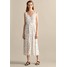 Massimo Dutti MIT TUPFEN Długa sukienka white M3I21C06C