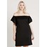 Simply Be BARDOT DRESS WITH RUFFLE SLEEVE Sukienka z dżerseju black SIE21C02A